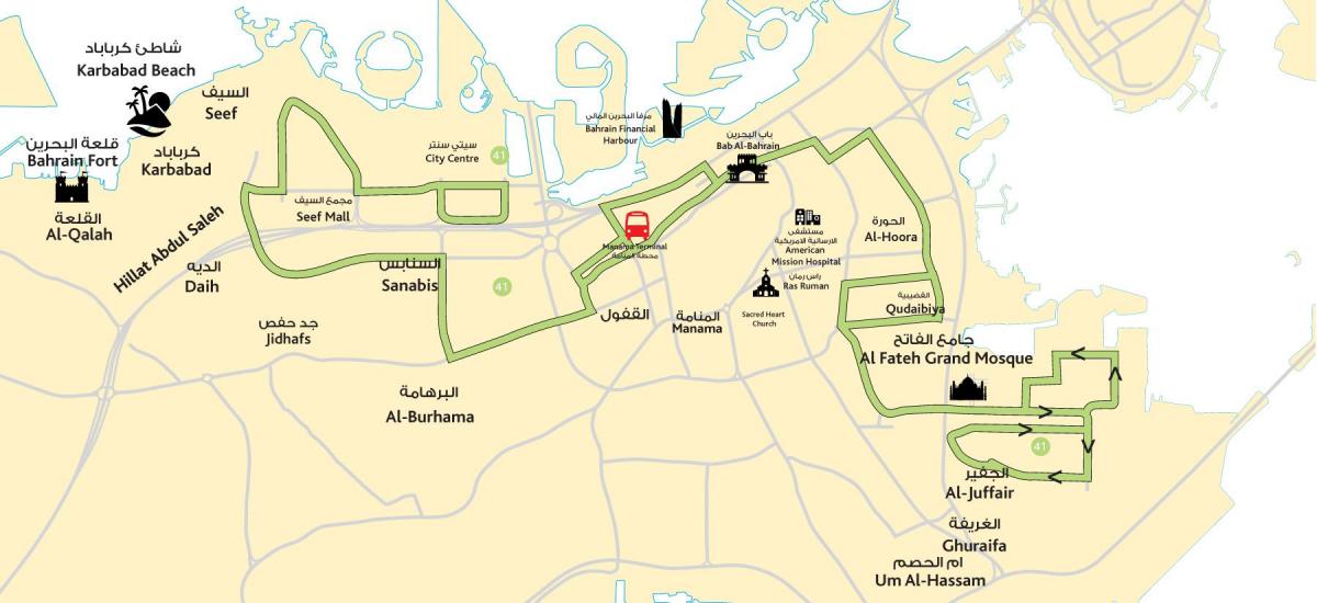 지도의 도심 바레인