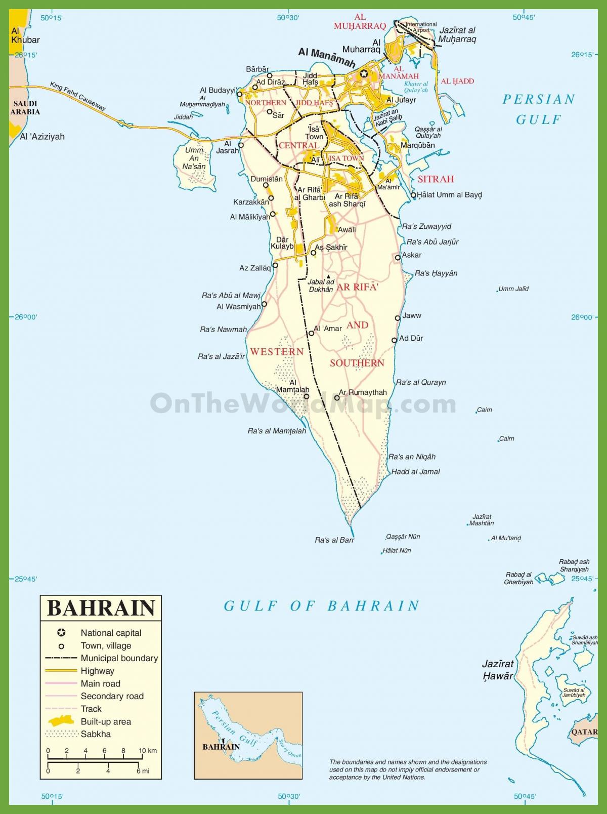 바레인 도시 지도